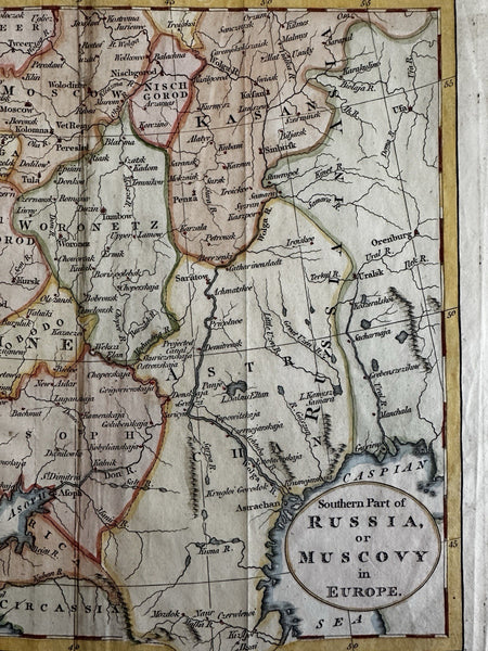 Southern Russia Moscovy in Europe & Asia 1808 attractive hand color antique map