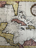 Caribbean Gulf Mexico Cuba Florida Louisiana 1754 Bellin hand color antique map