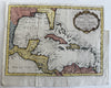 Caribbean Gulf Mexico Cuba Florida Louisiana 1754 Bellin hand color antique map