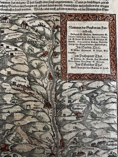Germany mining operations 1628 Munster map Furtelbach Teutschen Lande