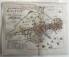 Boston John Bonner map 1722 reissued 1901 beautiful hand color ships early
