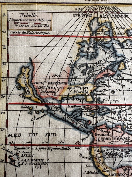 California as an Island c.1680’s North America Macquart rare map hand colored