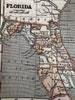 State of Florida around 1853 Ensign miniature hand colored map nice patina