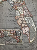 State of Florida around 1853 Ensign miniature hand colored map nice patina