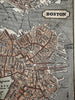 Boston Mass. city plan 1853 Ensign charming miniature hand color map