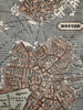 Boston Mass. city plan 1853 Ensign charming miniature hand color map