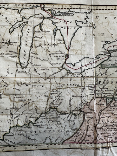 United States 1798 Dilly with Company Lands early state divisions Wayne’s Treaty