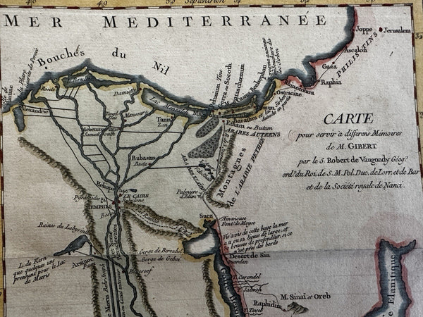 Egypt Nile North Africa c.1760-90 Vaugondy Gibert scarce engraved hand color map