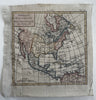 North America continent New Albion 1750 Vaugondy nice hand colored engraved map
