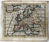 Europe continent 1788 Toulouse charming decorative rare map lovely hand color