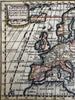 Europe continent 1788 Toulouse charming decorative rare map lovely hand color