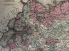 Russian Empire in Europe Caucasus Georgia 1870 Johnson large hand colored map