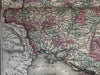 Russian Empire in Europe Caucasus Georgia 1870 Johnson large hand colored map
