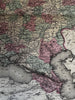 Russian Empire in Europe Caucasus Georgia 1870 Johnson large hand colored map