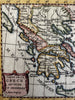 Greece modern & ancient Macedonia 1788 decorative rare miniature map hand color