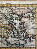 Greece modern & ancient Macedonia 1788 decorative rare miniature map hand color