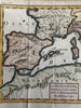 Europe Mediterranean Sea countries ancient world 1772 hand colored engraved map