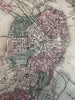 Boston city plan Massachusetts 1870 Johnson large hand colored map