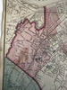 Boston city plan Massachusetts 1870 Johnson large hand colored map