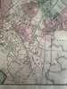 Boston city plan Massachusetts 1870 Johnson large hand colored map