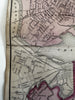 Boston city plan Massachusetts 1870 Johnson large hand colored map