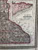 Minnesota early state map 1870 Johnson large hand colored folio map