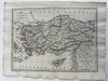 Asia Minor Turkey Syria 1810 Lapie engraved folio map orig. hand color