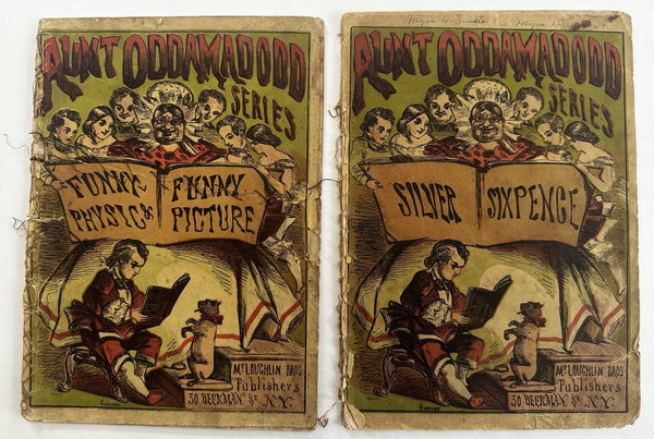 Silver sixpence Funny Picture c.1855-65 McLoughlin hand color juvenile 2 books