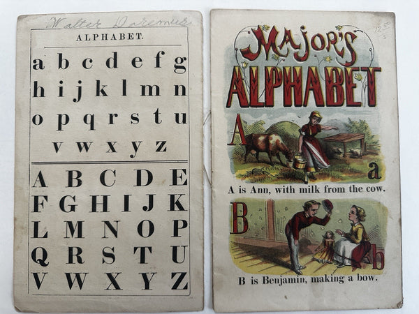 Major’s ABC Alphabet c1860’s McLoughlin color chromolithography juvenile book
