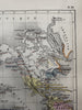 World showing recent discoveries planisphere 1865 Erhard engraved hand color map