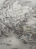 World showing recent discoveries planisphere 1865 Erhard engraved hand color map