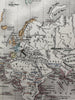 World showing recent discoveries planisphere 1865 Erhard engraved hand color map
