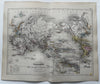World showing recent discoveries planisphere 1865 Erhard engraved hand color map
