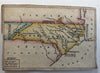 North Carolina c.1820-24 rare Melish miniature state map original hand color