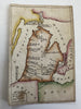 Michigan Territory c.1820-24 rare Melish miniature state map original hand color
