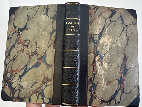 Last Days of Pompeii Bulwer Lytton 1839 fine ornate leather book