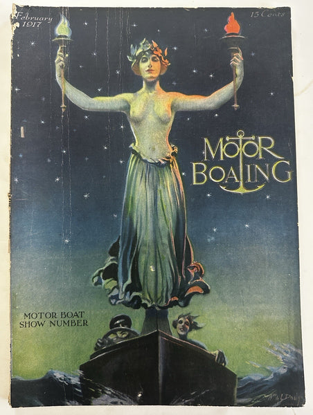 Motor Boating special show issue 1917 spectacular allegorical nude cover photos