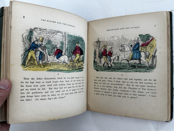 Merry Pictures juvenile book c.1850’s Leavitt & Allen 120 hand colored woodcuts