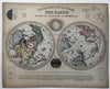 World map moving volvelles 1850’s Reynolds toy map hand colored rare print