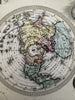 World map moving volvelles 1850’s Reynolds toy map hand colored rare print