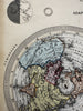 World map moving volvelles 1850’s Reynolds toy map hand colored rare print