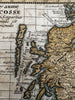 Scotland 1778 Fresnoy miniature engraved hand colored map