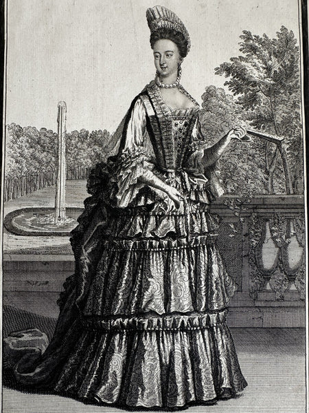 Francoise Marie de Bourbon Duchess d’Orlean 1690s scarce engraved portrait print