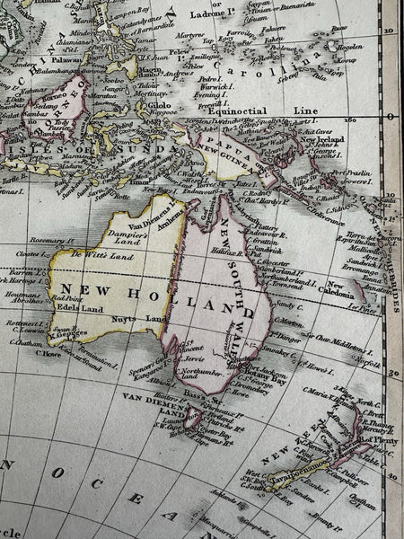 Asia New Holland India Hindustan China Corea 1820 C. Smith scarce lovely map