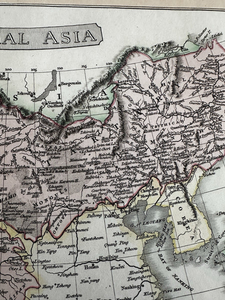 Tibet Central Asia Russia Siberia 1820 C. Smith scarce lovely hand colored map