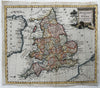 England & Wales decorative cartouche 1782 Kitchin engraved color miniature map