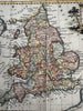 England & Wales decorative cartouche 1782 Kitchin engraved color miniature map