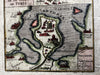 North Africa Barbary coast Tunis Carthage 1719 Mallet engraved hand color map