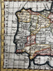 Spain Royal Academy Paris  1680’s Macquart miniature hand colored map