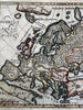 Ancient Europe Galliae Thrace Samatia Germania 1694 decorative hand color map